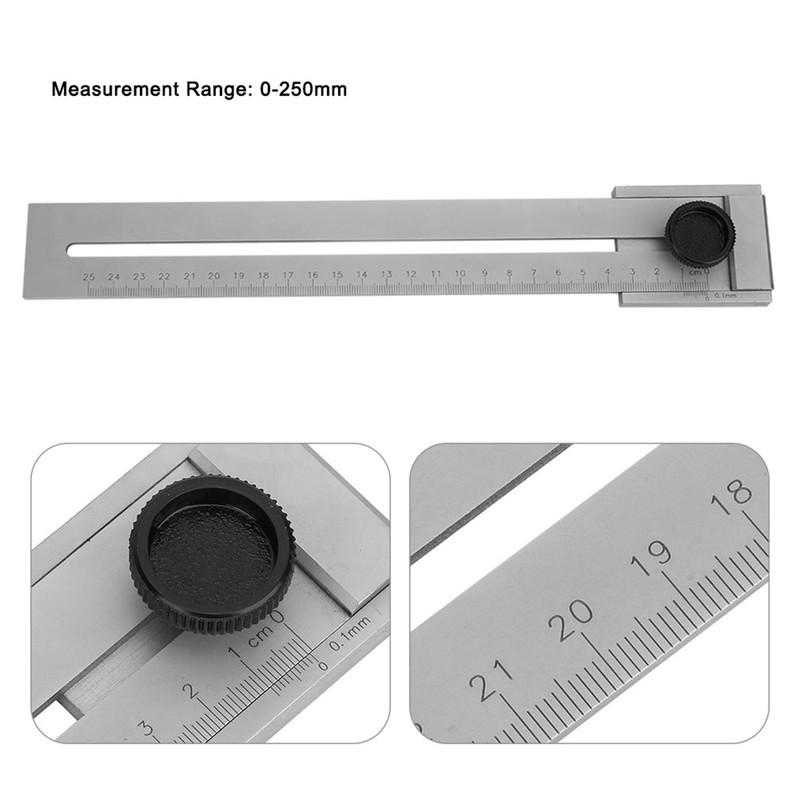 0-250mm Measurement Range High Accuracy Woodworking Marking Ruler Gauge Measurement