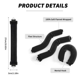 3 Stück Locken Ohne Hitze, Lockenwickler über Nacht, Hitzefreie Lockenwickler, Overnight Blowout Lockenwickler Ohne Hitze, Heatless Curls Band, Lockenstäbe für den Schlaf für Alle Haartypen (Schwarz)