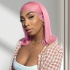 UCUVIC Rose Pink 13x4 Bob Wig Human Hair Hd Transparent