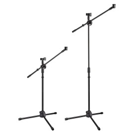 Black Mic Stand with Boom Arm Dual Microphone Holder Model D0100HPP1QV for Musical InstrumentsWarehouse: US