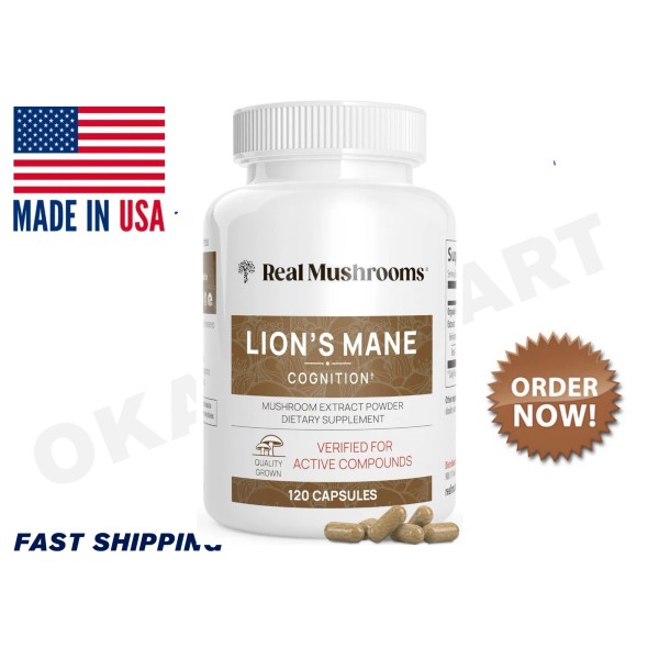 Real Mushrooms Lions Mane Mushroom Capsules 120 | Lion’s Mane