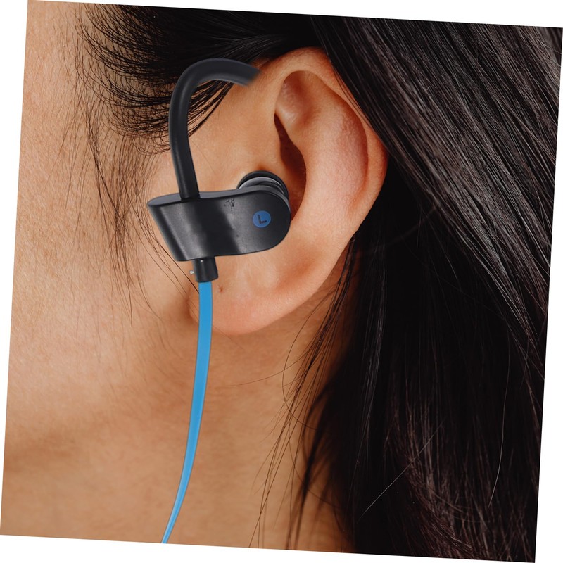 LALAFINA Ear Hook Earphone with Microphone Stereo Headset Black and