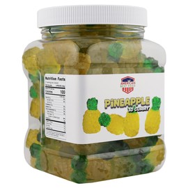 American Best Food 3D Fruit Gummy Candy in Jar, 1.5 Pound (Pineapple)