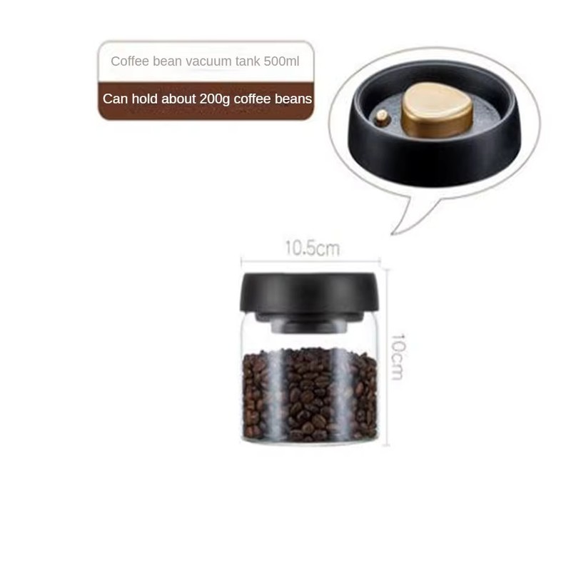 Press-Down Vacuum Glass Storage Canister with Air Release Valve, Airtight