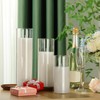 Shihanee Set of 3 Pillar Candles and 3 Glass Cylinder
