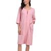ANLIQI Womens Robes Knee Length 100% Cotton Bathrobes for Woman