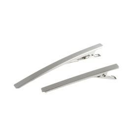 VINGTAINE Metal Line Hair Clips, Set of 2, Beak Clips, Ducker Clips, Hair Accessories, Simple, H-786-S-S, Silver Color