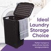Plastic Laundry Hamper with Lid, 2 Pack Knit Designed Laundry