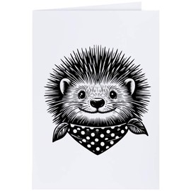 Groß (A4) 'Glückliches Igeles' Grußkarten/A4 Grußkarten (GC00061360)