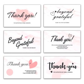 240-Count Thank You for Your Order Cards - Thank You For Supporting My Business Cards, 6 Styles - 2" x 3.5" Small Customer Appreciation Cards for Shops, Online Retailers, Business Owners