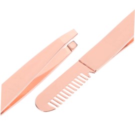 Healeved 2pcs Stainless Steel Eyebrow Tweezers Comb End for Women Precision Brow Shaping Tools for Personal and Professional Use and Easy to Clean for Achieving Defined Brows
