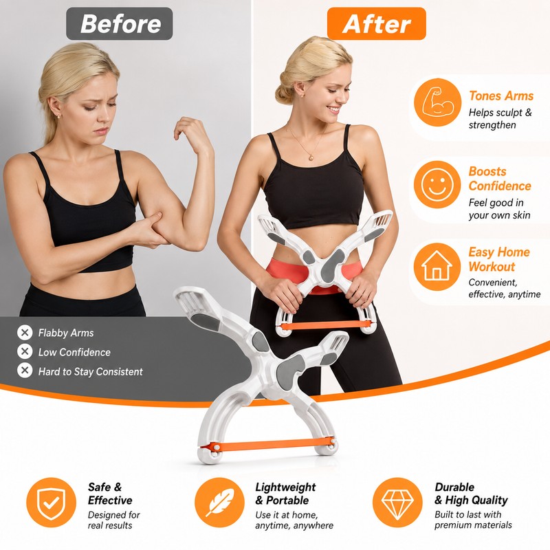 Upper Body Resistance Trainer for Home Workouts – Compact Arm
