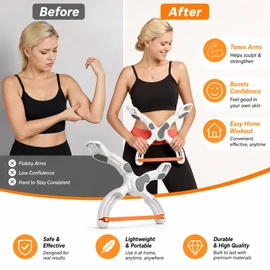 Upper Body Resistance Trainer for Home Workouts – Compact Arm Exercise Machine with 3 Resistance Levels for Biceps and Shoulders