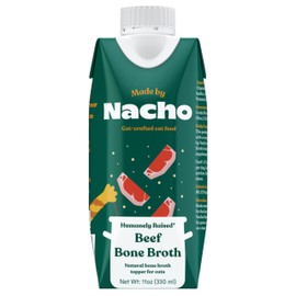 Made by Nacho Beef Bone Broth Cat Food Topper for Hydration, 11oz, 4 Pack