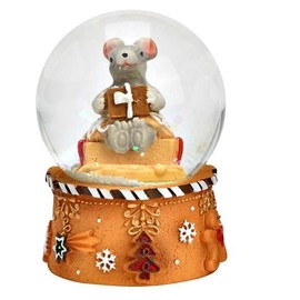 2 Cute Mini Snow Globes with Christmas Muffin Pastel Colours Christmas Bakery Santa Claus Width 45 mm Height 65 mm 230-10039794ab
