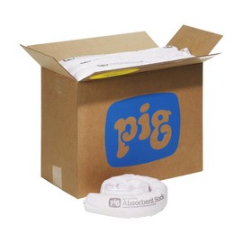 New Pig Oil Absorbent Sock | Keep Your Workspace Clean and Dry | Oil-Only Absorbent Repels Water | Absorbs Up to 1 Gallon of Liquid per Sock | 12 Socks per Pack | SKM210