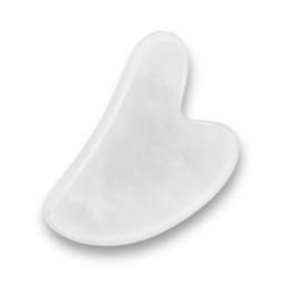 LATME Gua Sha - Herramienta de Masaje Facial Para Drenaje Linfático, Piedras de Jade Para Cara, Ojos, Cuello y Cuerpo (Blanco)
