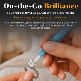Rosenthal Collection – Diamond Dazzle Stik Jewelry Cleaner Pen - Instantly Restores Sparkle to Diamonds, Rings, and Fine Jewelry – Travel-Friendly and Easy-to-Use Brush (One Stik with One Cloth)