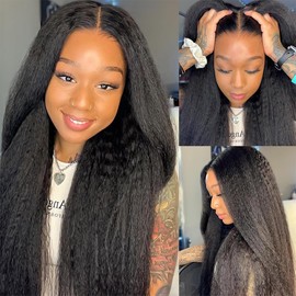 HAKDTFA Yaki Straight Bundle Kinky Straight Single Bundle Human Hair 18 Inch 12A 100% Unprocessed Kinkystraight Human Hair One Bundle Natural Black Yaki Straight Bundles Human Hair