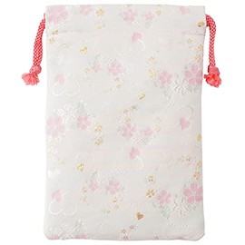 千糸繍院 Brocade drawstring bag, lined with Nishijin brocade, 2, size M. (Shiroaizakura)