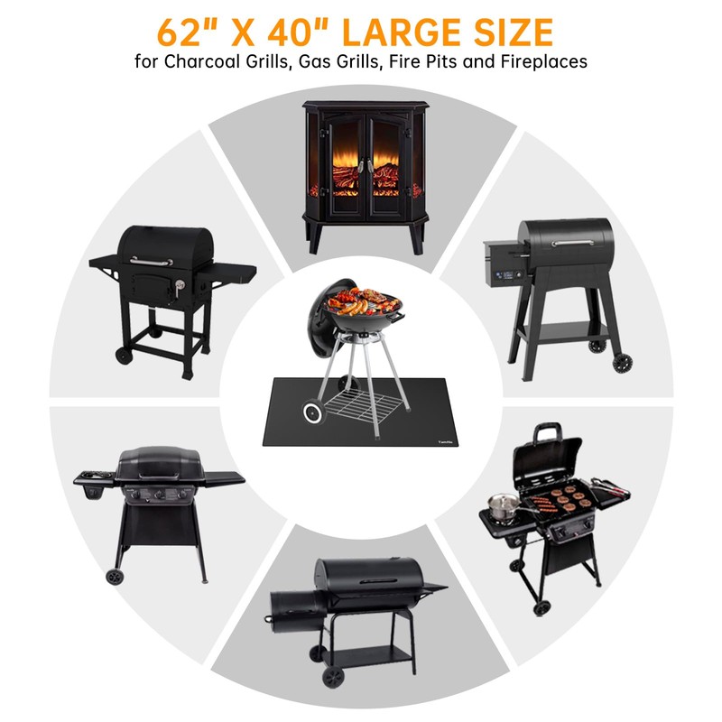 Tamfile Large 62 x 40 Inch Fire Pit Mat for