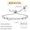 KissYan Tennis Bracelet for Women 14K Gold Plated Cubic Zirconia