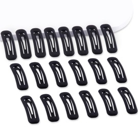 Cptots 20 PCS Small Rectangle Hair Barrettes For Women Non Slips Snap Clips For Thin Fine Hair,Matte Black,1.97 x 0.55Inch