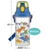 Skater Water Bottle 480ml Dinosaur Picture Plastic Clear Bottle for