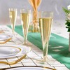 FOCUSLINE 100 Pack Plastic Champagne Flutes, 4.5 Oz Gold Glitter