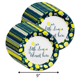Birthday Galore Our Little Lemon Baby Shower Party Supplies Tableware Set Includes Plates Napkins | Kit for 24