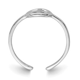 Solid 925 Sterling Silver Peace Sign Toe Ring Adjustable