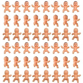 Mini Plastic Babies for Party Favor Decor Party Decorations Baby Shower Party Game Ice Cube Game (1" 60pcs, Latin)