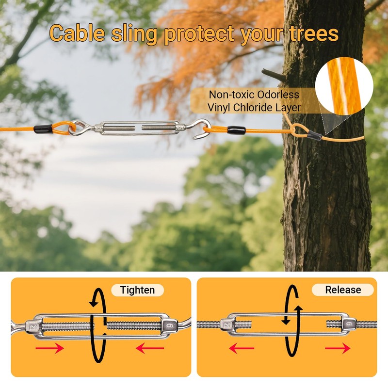 Cwlovys Heavy-Duty Dog Tie-Out Cable Runner System for Yard &