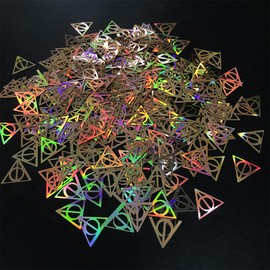 10 Grams/Pack - Hollow Triangles Shape Glitter Sequins for Festival Rave Beauty Makeup Face Body Nail Crafts Art Decoration (Gold)