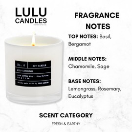 Lulu Candles | Wild Lemongrass | Luxury Scented Soy Jar Candle | Hand Poured in The USA | Highly Scented & Long Lasting (9 Oz.)