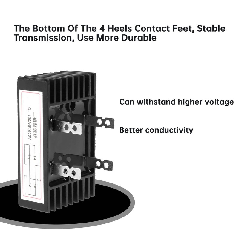 MUNEFE 100A Bridge Rectifier, 2 Phase Diode Bridge Rectifier, High