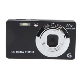 Pomya Cámara Digital 4K, Cámara de Vlogging con Zoom Digital de 56 MP y 20 Aumentos, Enfoque Automático con Pantalla LCD de 2,7 Pulgadas, Compatible con Almacenamiento de 128 GB, Cámara (Negro)