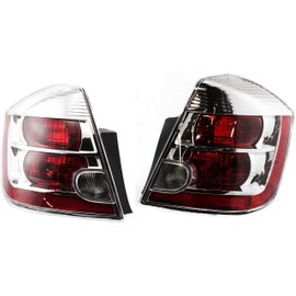 Garage-Pro Tail Lamp Light Assembly Set Compatible with 2007-2009 Nissan Sentra With Bulb Clear and Red Lens Driver and Passenger Side