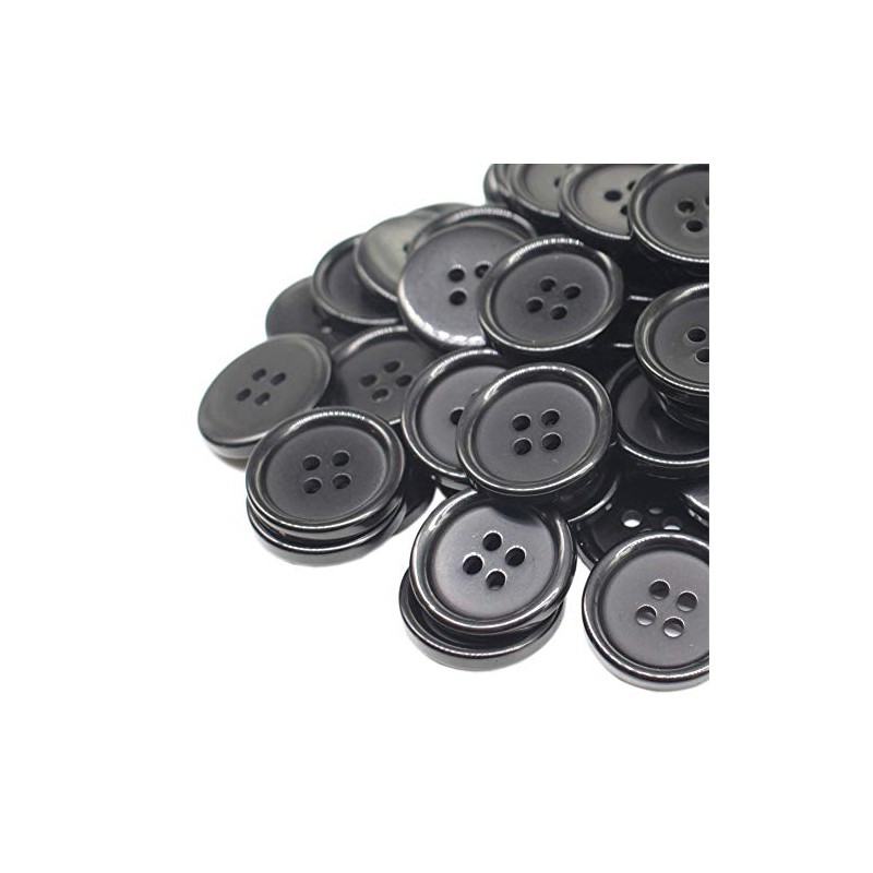 YaHoGa 40 botones de resina negra de 30 mm para