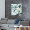 ARTISTIC PATH Flowers Artwork Canvas Painting Pictures: White & Blue