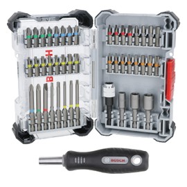 Bosch 45x Extra Hard Screwdriver Bit Set, 44+1-Piece (168 x 110.5 mm, Professional Accessories Screwdriver, Drill)