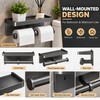 Wall Mounted Toilet Paper Holder with Storage Shelf – Black