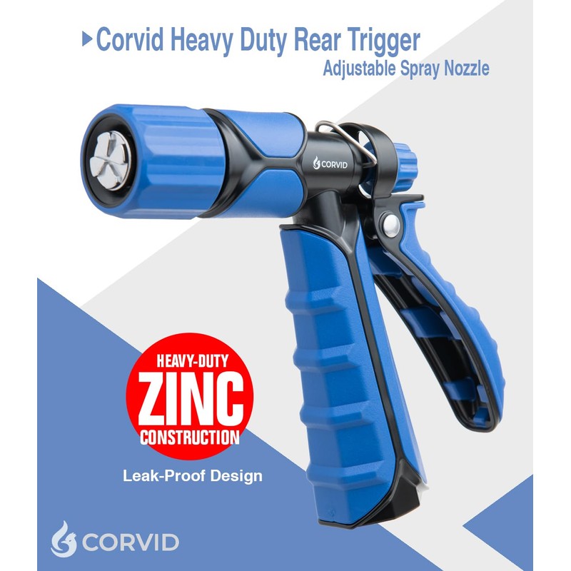 3-Pack Corvid Heavy Duty Rear Trigger Adjustable Spray Hose Nozzle