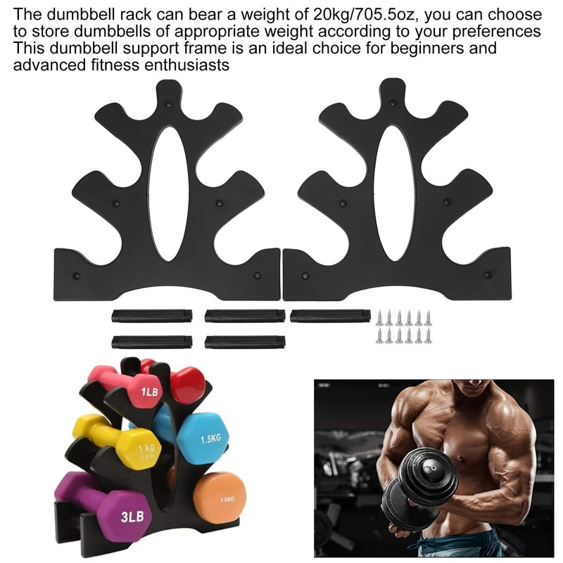 Gaeirt 3 Tier Dumbbell Rack, Durable Support Frame for Dumbbells