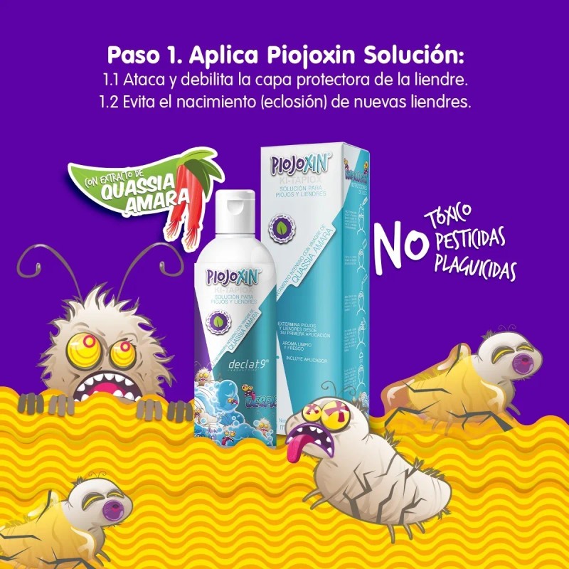Kit 3 Loción Piojoxin Solución Para Piojos Y Liendres