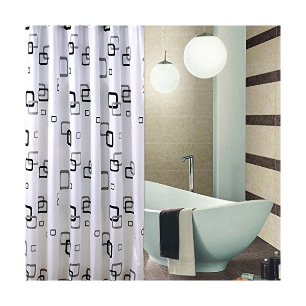 Musuntas High quality 100% polyester waterproof bathroom shower curtain - extra long 200 * 240cm with ring hook