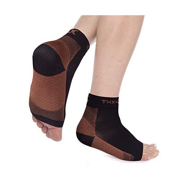 Thx4COPPER Plantar Fasciitis Socks with Arch Support, Medical Grade Compression Foot Care Sleeve 20-30mmHg, Better Than Night Splint, Reduce Swelling & Heel Spurs, Ankle Brace Support,Large,1 Pair