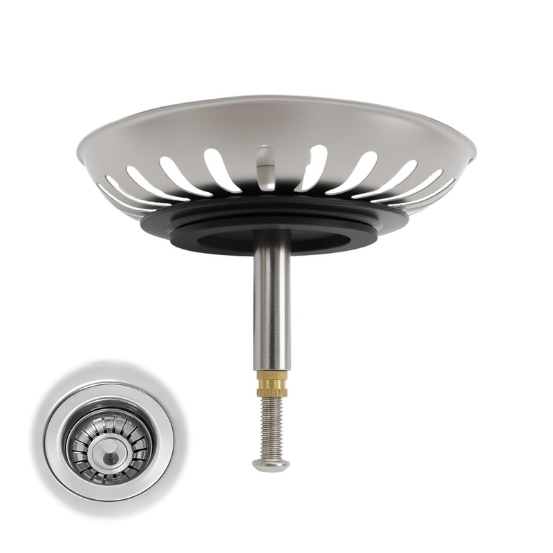 Height Adjustable Drain Strainer, Strainer Basket Drain Plug, Stainless Steel