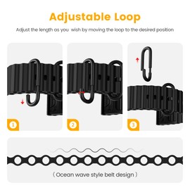 NotoCity for Garmin Fenix 6 Band 22mm Ocean Watch Band for Fenix 7, Fenix 5, Fenix 6 Pro, Fenix 5 Plus, Forerunner 955/945, Approach S60/S62, Epix (Black)