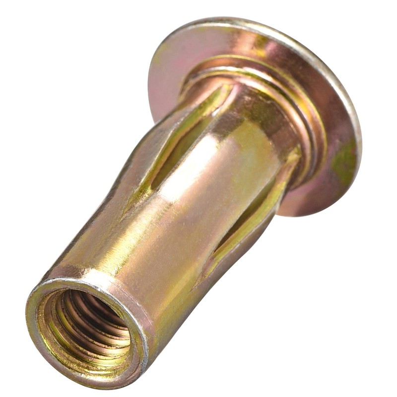 sourcing map Multi-Grip Rivet-Nut, M8 Pre-Bulbed Shank Carbon Steel Color-Zinc-Plated